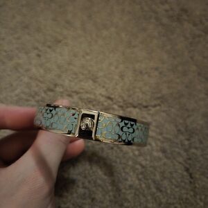 Coach Silver & Blue Bangle